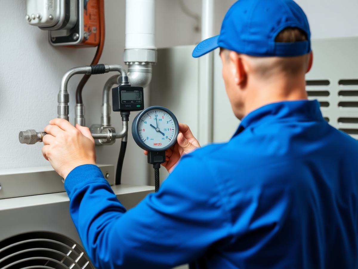 Technicien HVAC au travail